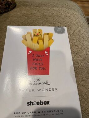 Hallmark Red and Yellow Pop-Up Fries 'I Only Have Fries For You' Card